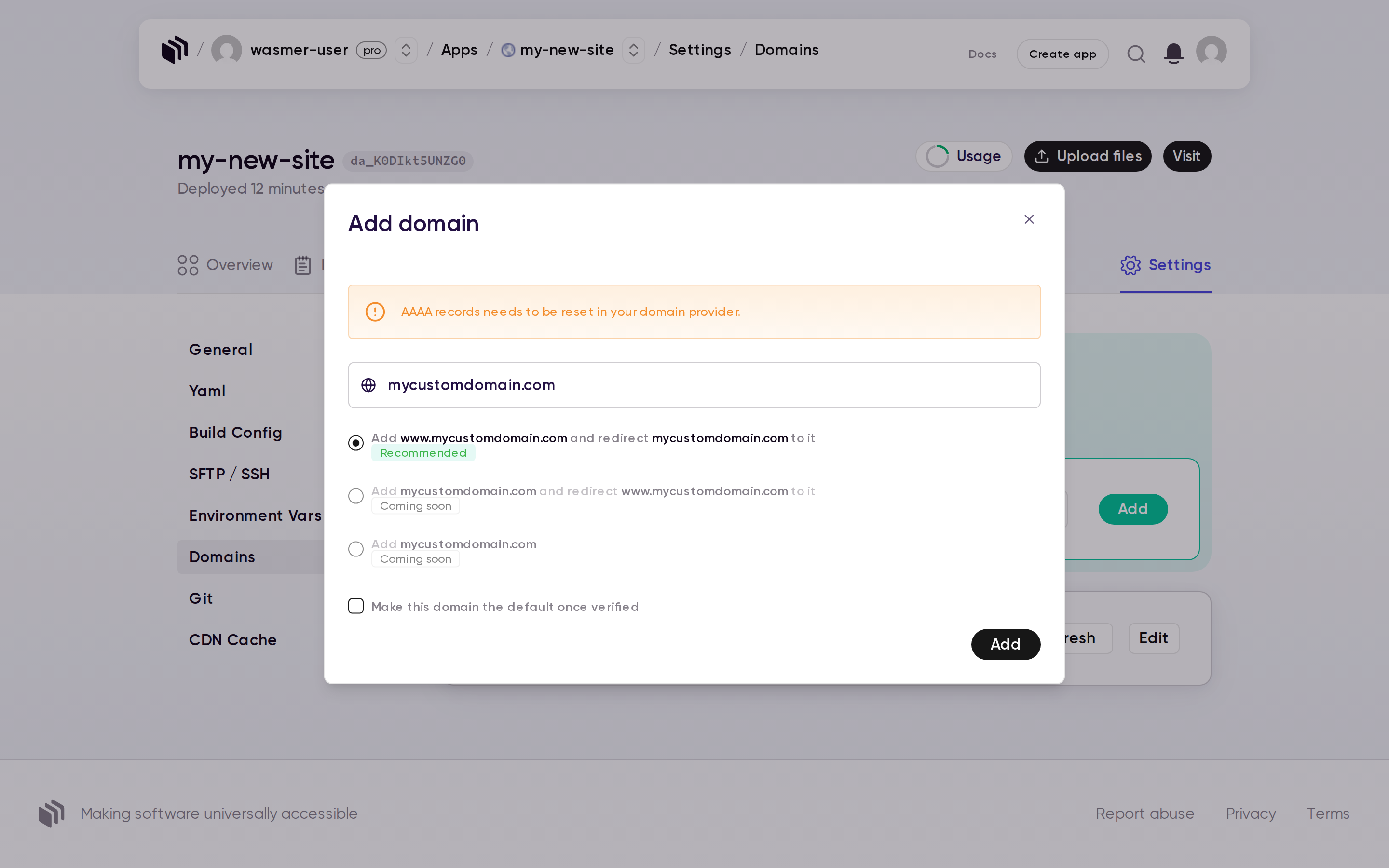Add Domain