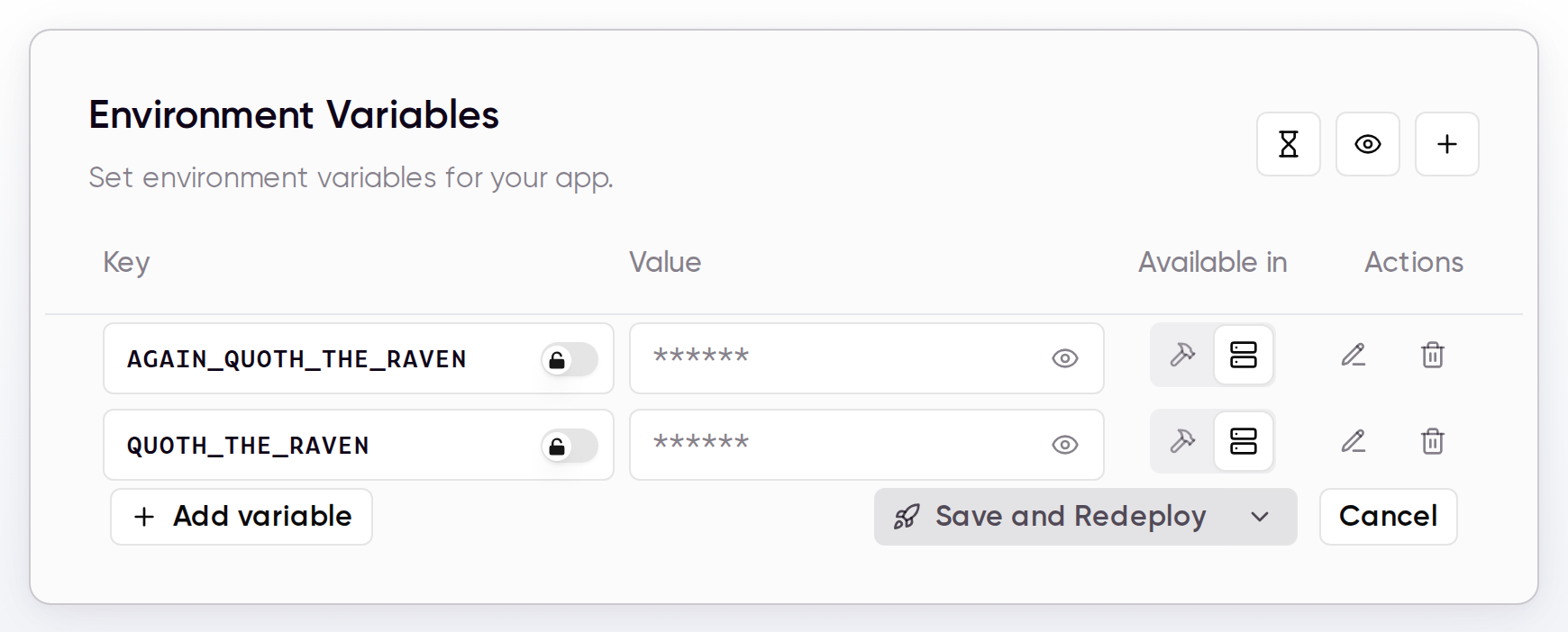 The wasmer.io fragment used to list secrets